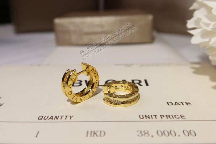 Bvlgari飾品 寶格麗吳亦凡同款耳環 寶格麗火爆鑲鑽耳扣耳釘 窄版耳夾  zgbq3233